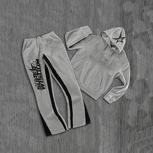 Combinaisons de survêtement respirantes Ensemble de pantalons de survêtement et de sweats à capuche Baggy Streetwear lourd Survêtements de haute qualité pour hommes à prix de gros - Product Image 5
