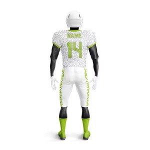 Ensemble d'uniformes de football américain de haute qualité pour adultes, 100% polyester, respirant, anti-humidité, protection UV UPF 50, manches courtes - Product Image 3