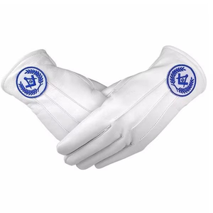 Guantes Masónicos de Past Masters de la Logia Azul a Bajo Precio, Guantes Blancos Transpirables de la Regalia de los Masones, Guantes Masónicos Blancos - Product Image 2