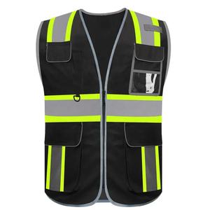 Gilet de sécurité léger multi-poches, nouveau design personnalisé, pour travaux de construction et de circulation avec éclairage LED - Product Image 6