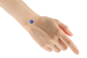 Bijoux de bateau instantané 4.14 CTW véritable Tanzamite Bracelet de mariage 14k or jaune diamant Bracelet accentué diamant bijoux fins - Product Image 3