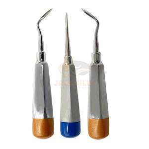 Ensemble allemand de qualité supérieure 3 ascenseurs de pointe de racine dentaire en acier inoxydable de haute qualité NO 78 79 80 Source de machines d'instruments médicaux - Product Image 1