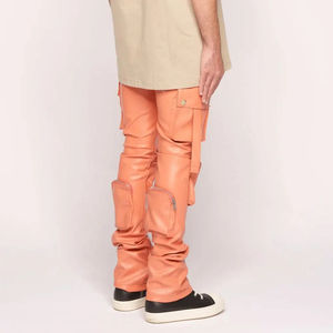 Pantalones apilados de cuero de la mejor calidad para hombre, pantalón apilado de cuero de la mejor calidad, antiarrugas, diseño único - Product Image 6