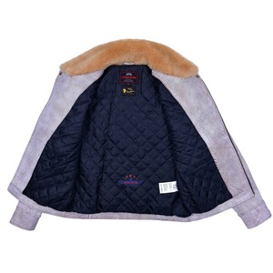 Chaqueta de cuero de vaca gris desgastada Vintage para hombre Cuello de piel de oveja Moda Biker Aviator Bomber Prendas de abrigo - Product Image 5