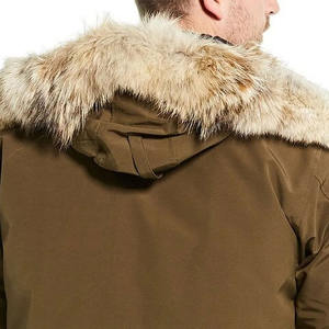 2024 hiver mode élégant manteau en duvet pour hommes Logo personnalisé conception entraîneurs veste avec col montant et capuche en toile - Product Image 5