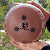 OM 9-Inch Tongue Drum Bronze Musical Instrument for Yoga Sound Healing Meditation with Rubber Mallets