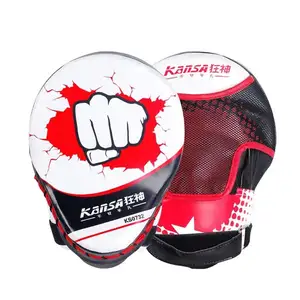 Hoge Kwaliteit Bokspads Hand Doelen Mma Training Ponsen Pads Pu Lederen Strike Pads Haak En Prik Target Handschoen Curve