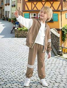 Survêtements pour enfants, vêtements d'hiver chauds, décontractés, solides, légers, respirants, en molleton - Product Image 3