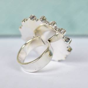 Handmade Turquoise Oval Cut Bezel Setting 925 Sterling Silver Adjustable <b>Statement</b> <b>Ring</b> <b>for</b> <b>Women</b> Wedding & Party - Product Image 2