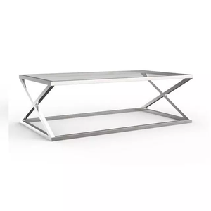 Muebles de estilo para sala de estar, patas de metal plateadas, redondas y modernas - Product Image 4