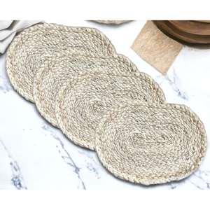 Sets de table ovales naturels tressés à la main, durables et élégants, réutilisables et jetables, lot de 4 pièces pour la maison - Product Image 1