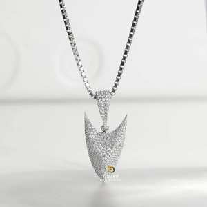 จี้925รูปหอกเพชรโมอิสสีเงินสเตอร์ลิงทุกเพศพร้อมจี้สไตล์ฮิปฮอปและเครื่องราง - Product Image 2