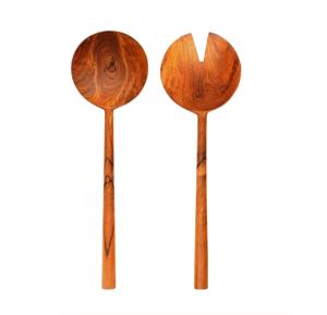 Utensilios de cocina de madera Putti Muebles finos SERVIDOR DE ENSALADAS DE MADERA JUEGO DE 2 ARTÍCULO DE COCINA ÚNICO HECHO A MANO - Product Image 5