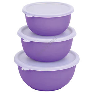 Precio al por mayor Premium Euro Bowl Set con tapa 3 piezas Metal Round Bowl en multicolor 450 mL 700 ml 1200 ml Tamaños - Product Image 3