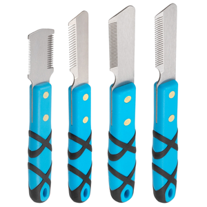 Lot de 4 couteaux à dénuder réutilisables en acier inoxydable pour chiens et chats, tous types de couteaux à dénuder disponibles - Product Image 4