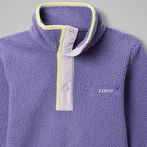 Sweat-shirt en polaire au design confortable avec logo personnalisé Manches longues Vêtements tendance pour garçons Matière respirante et confortable avec bouton - Product Image 2