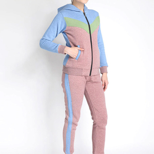 Conjunto de chándal de entrenamiento de dos piezas para mujer, precio al por mayor, hecho en alta calidad, chándal con cremallera para mujer, Sudadera con capucha y bolsillos - Product Image 4