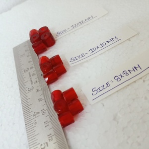 Custom Made Red Faceted Russian Trade <b>Beads</b> in Size 8 mm Onwards in Shiny <b>Color</b> Ideal for Jewelry Designers - Product Image 5