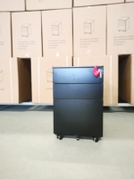 Meuble de rangement métallique moderne à 3 tiroirs, armoire de classement en acier, mobilier de bureau sous le bureau, prix abordable