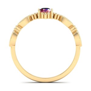 Bague REYES en argent sterling 925 avec rubis ovale de 0,5 carat et moissanite, pierre de naissance, vente en gros, cadeau, bijoux fins - Product Image 4