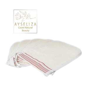 Manoplas de baño de Fibra orgánica de marca personalizada, guantes de ducha cómodos de textura suave para exfoliación corporal, marca personalizada reutilizable - Product Image 5
