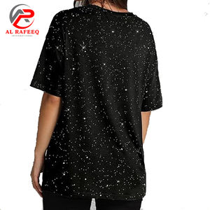 Summer Mens Rhinestone Tshirt Round Neck Casual T Shirts Fashion High Street Anti Wrinkle Oversized Tshirt Streetwear - Product Image 2