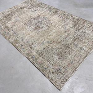 5.3x8.4 ft Vintage Rug, <b>Brown</b> Abstract Turkish Rug <b>Wool</b> - Product Image 3