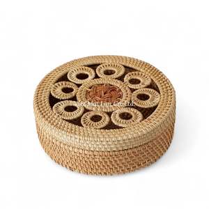 Caja de Almacenamiento de Mimbre de Estilo Bohemio, Hecha a Mano, Multifuncional, Material Natural para Uso Diario en el Hogar, Buena Relación Calidad-Precio - Product Image 1