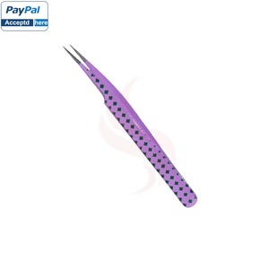 Nouvelle pince à cils personnalisée droite et incurvée pince à cils ensemble boîte d'isolation emballage Extension Volume fibre pointe pince à cils - Product Image 4