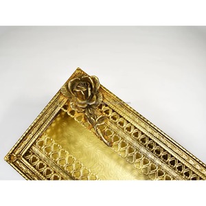 Servilleta de color dorado con diseño victoriano chapado en oro, vajilla increíble del fabricante indio - Product Image 3