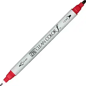 [KURETAKE] Kuretake Zig双尖记号笔清洁颜色F，酒红色 (TCS-6000T-024) (5支) 钢笔墨笔漫画笔