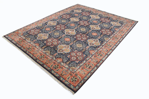 Grand tapis Oushak rectangulaire de style moderne à motif floral noué à la main en laine et coton Meilleur décor à la maison à un prix abordable - Product Image 2
