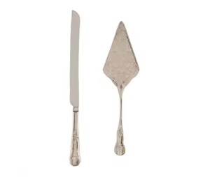 Coupeur de gâteau au look classique couteau à gâteau de mariage et ensemble de serveur spatule à crêpes en acier avec bord dentelé outil de cuisson de cuisine fini - Product Image 6