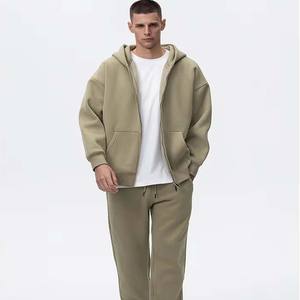 Sudadera con capucha personalizada 100% algodón de lana pesada de gran tamaño para hombre, Sudadera con capucha Boxy Fit, ropa de calle informal en blanco, sudadera con cremallera personalizada - Product Image 1