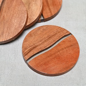 Juego de posavasos de madera decorativos de lujo, posavasos rústicos naturales hechos a mano para mesa de comedor, café, té, hogar, cocina, posavasos para bebidas - Product Image 3