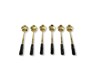 ช้อนทองเหลืองด้ามจับเรซินมาตรฐานช้อนขนมช้อนของขวัญเลเซอร์โลโก้โรงแรมร้านอาหาร - Product Image 5