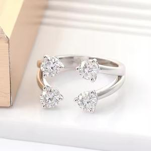 0.5CT corte redondo Original Moissanite2 forma redonda diamante 925 Plata compromiso anillo de bodas propuesta para novia - Product Image 4