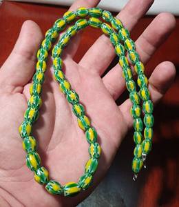 Vente en gros de perles de verre artisanales tchèques d'inspiration vénitienne multicouches Melon Chevron Design Crystal Lampwork - Product Image 2