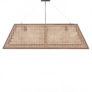 Décoration intérieure rotin bambou osier plafonnier fait main design moderne restaurants lustre pour la décoration lustre en bambou - Product Image 5