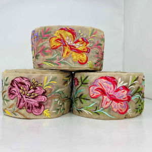 Wholesale Designer Exotic Floral Vine Embroidery Lace Multicolor Wide Border Sexy Fancy Sarees Luxury Dresses Traditional - Product Image 1