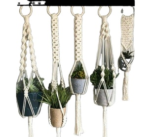 5 Piece Set Macrame Plant Hangers with Hooks Customized Macrame Plant Hanger for <b>Wall</b> and Window Decoration - Product Image 1