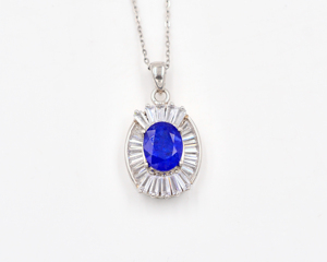 Collier pendentif en argent sterling 925 pour femme avec pierre précieuse ovale tanzanite naturelle 10x8 MM pour les occasions cadeaux - Product Image 2