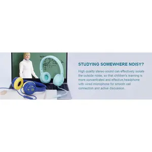 85/94db Volume Limiter Wired Music Earphones & Headphones with Microphone On-Earphones for Boys <b>Girls</b> Audio Sharing Feature - Product Image 1