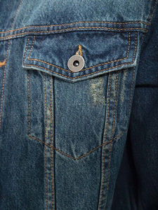 Veste en jean décontractée d'hiver de qualité supérieure pour hommes, couleur personnalisée, broderie, 100% coton biologique, coupe-vent, respirante, écologique - Product Image 4