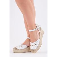 Espadrille à talon compensé fermé