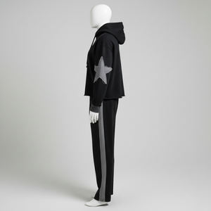 Conjuntos de Sudadera con Capucha y Pantalones Deportivos de Forro Polar con Bordado de Apliques, Talla Grande, Unisex, para Invierno, Venta al por Mayor de Fabricantes, 100% - Product Image 3