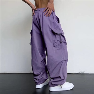 Pantalones Cargo Holgados y Ligeros para Hombre, 100% Algodón, con Múltiples Bolsillos, Lavado Desgastado, Cintura Media, Estilo Casual - Product Image 3