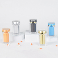 60ml Double Couches Acrylique Bouteille En Plastique Couvercle Spore Poudre Capsule Emballage Médecine Santé Complément Pots De Pilules Écologique
