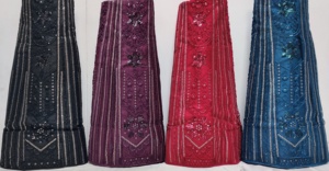 Heavy Sequin Work <b>Net</b> Lehenga with Single Can 3m Flair Butti Border Dupatta for Winter Party Bridal Occasion Wear Wholesale - Product Image 6