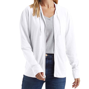 Sudaderas con capucha de manga larga informales de Invierno para mujer personalizadas 2025 con cremallera frontal, la mejor calidad y precio, técnica teñida lisa - Product Image 6
